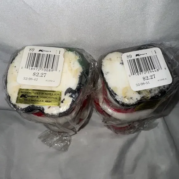 Vintage Kmart Santa Claus Christmas Holiday Unscented 5 1/2" Candles Set of 2 - Picture 5 of 7